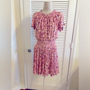 Poupette St Barth Size Small Aria Cotton Mini Dress in Pink Dalia